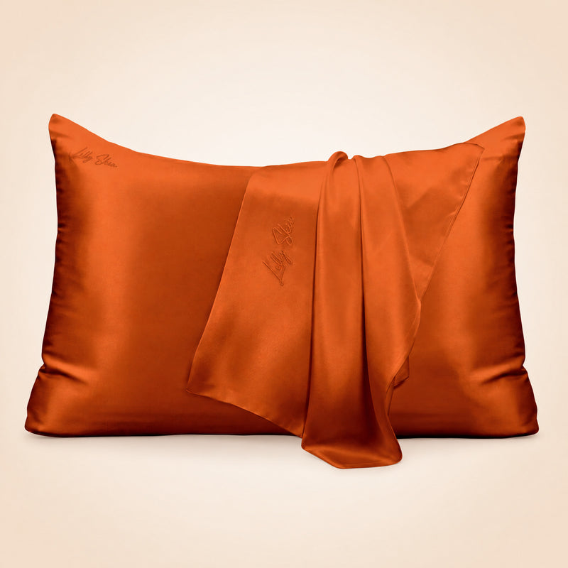 Taie d'oreiller 100 % soie - Terracotta