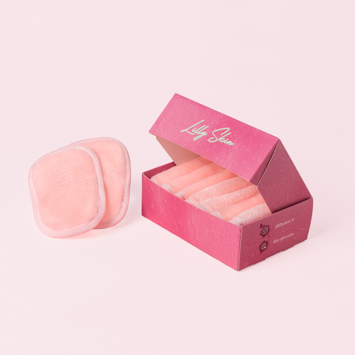1 Boîte de pads rose poudré