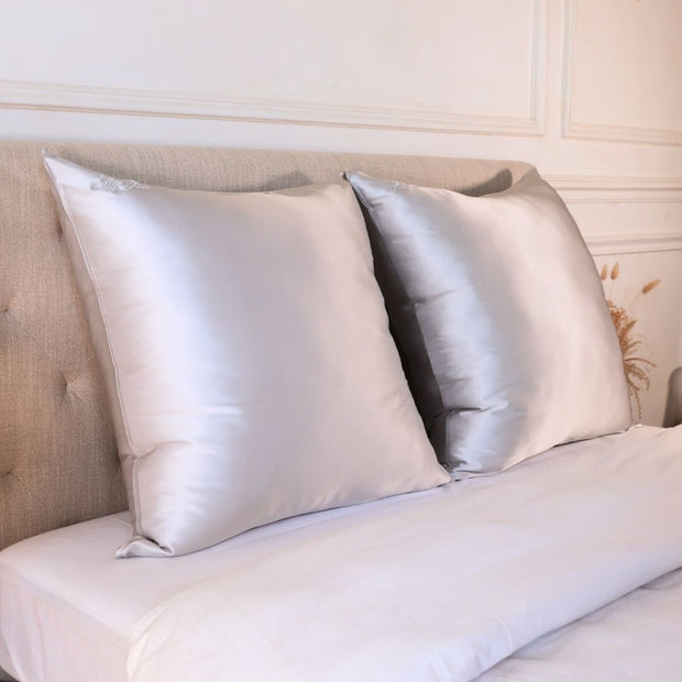 Taie Oreiller 100% Soie - Gris Perle