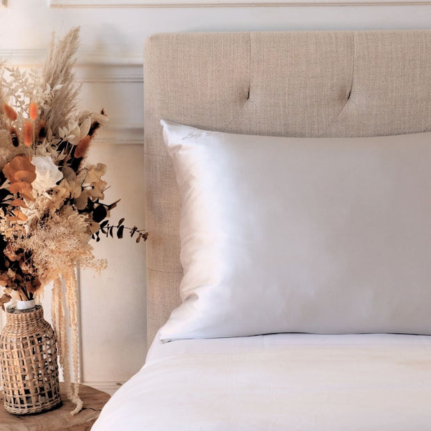 Taie Oreiller 100% Soie - Gris Perle