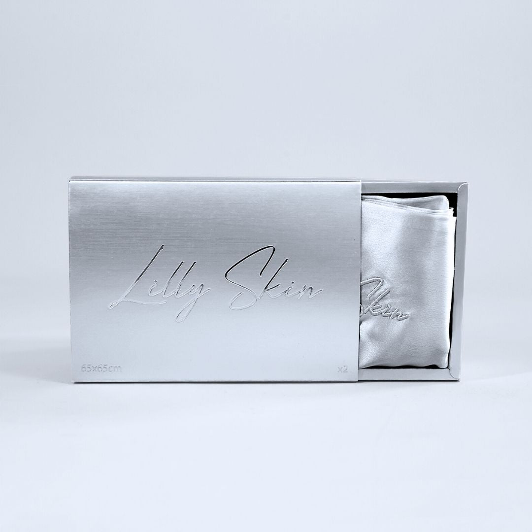 Taie d'oreiller 100 % soie - Gris perle