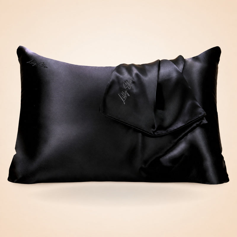 Taie Oreiller 100% Soie - Noir